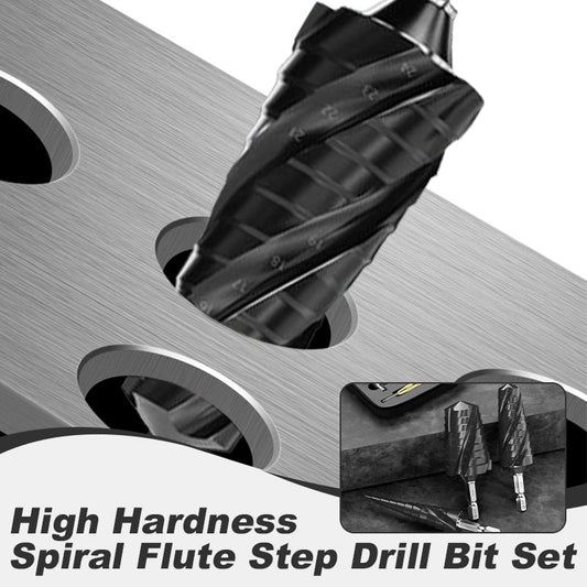 ✨🏆50% discount🏆Haute dureté Spiral Flute Step Drill Set