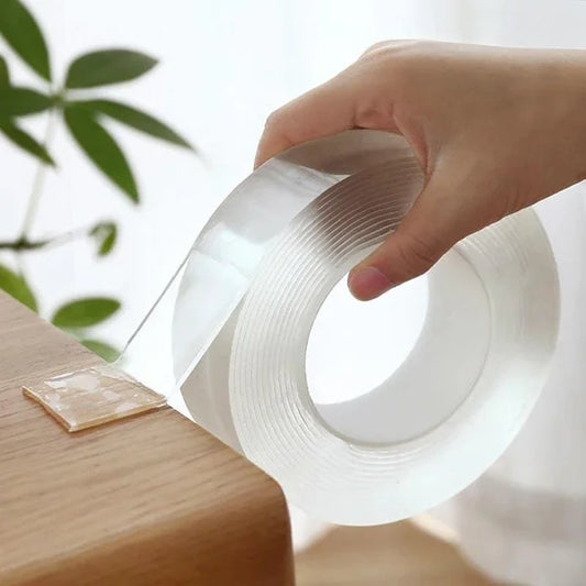 🔥🔥 Ruban nano-magique transparent sans trace – Poignée double face réutilisable pour un usage polyvalent ! 🧻✨