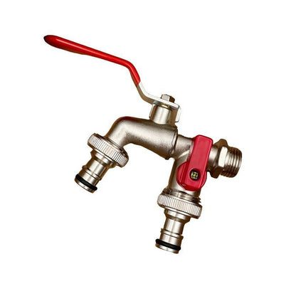 Robinet de jardin universel à double sortie en acier inoxydable