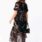 🌟 50% DE RÉDUCTION! 👗 Robe Midi Fluide Décolleté V Profond – Double couche, anti-plis & nœud réglable – Noire, S–5XL – Parfaite pour brunch, vacances & soirées ✨