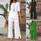 👚 60% DE RÉDUCTION! 🌸 Ensemble Deux Pièces pour Femme – Top avec Ourlet Asymétrique & Pantalon à Jambes Larges, Look Moderne & Confortable 💃