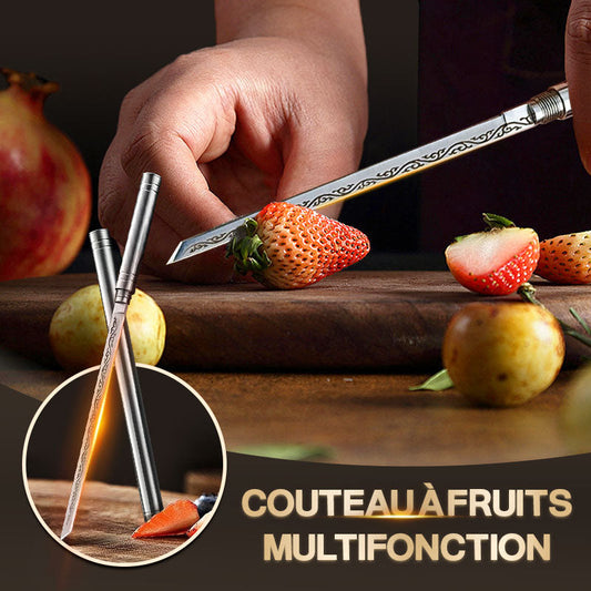🎁🔥 Achetez-en 2, obtenez-en 1 GRATUIT ! 🍎🔪 Couteau à Fruits Portatif Polyvalent d'Extérieur Avec Gaine ✨