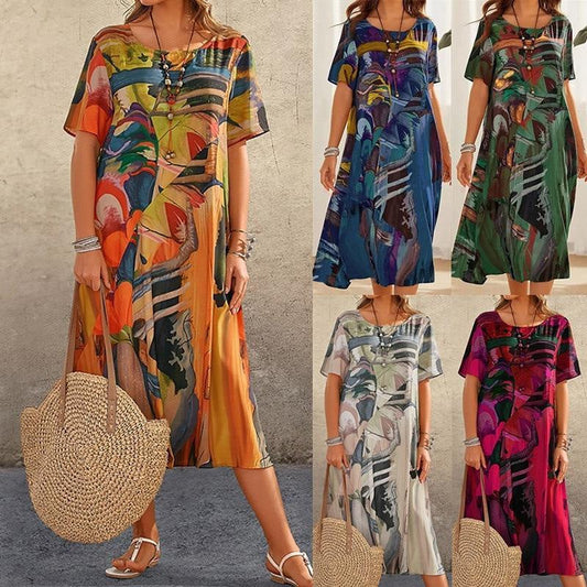 🌴✨Robe d’Été Tropicale Ultra Légère👗 – Élégance et Fraîcheur à -50 % 🍹🌺