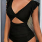 👙 50% DE RÉDUCTION! 🌊 Maillot de Bain Une Pièce Sexy à Volants – Dos Nu, Détail Torsadé & Décolleté en V Profond Pour Un Look Élégant 💎