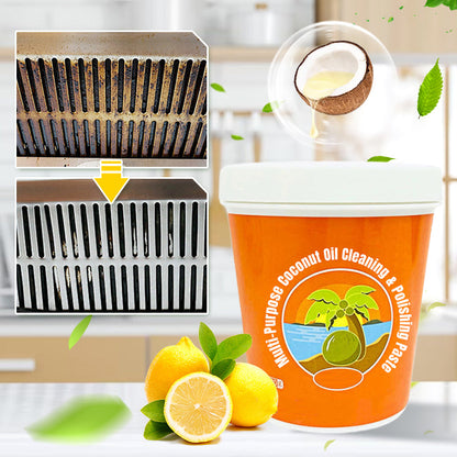 🥥 Pâte de Nettoyage & Polissage à l’Huile de Coco – Multi-Usages & Naturelle ✨ 🎁 Achetez 2, Recevez 3 Gratuitement ! 💧 Nettoie, Fait Briller & Protège Vos Surfaces Sans Effort