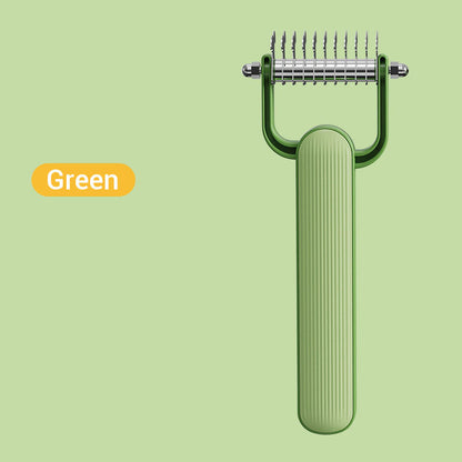 🐕 50% DE RÉDUCTION ✨ Peigne en acier inoxydable pour animaux – Anti-chute & démêlant – Double rangée de dents, rotatif – idéal pour chiens et chats – élimine les nœuds en douceur 🐈