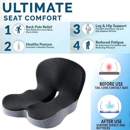 🎁 Offre Limitée : -65 % !✨ 💺 Coussin de Siège en Mousse à Mémoire de Forme – Confort Antidérapant & Ergonomique 📢 🔥 Soulage la Pression & Améliore Votre Posture au Quotidien !