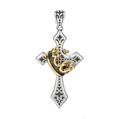 ✨ Collier Vintage avec Croix & Couronne – À Moitié Prix ! 👑✝️ 🎁 Style Élégant & Intemporel – Un Bijou Unique à Petit Prix !