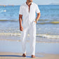 👔 50% DE RÉDUCTION 🌿 Ensemble deux pièces décontracté homme – Chemise & pantalon – Tissu léger, coupe moderne & confortable – parfait pour l’été, le bureau ou les week-ends – style polyvalent sans effort ✨👖