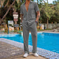 👔 50% DE RÉDUCTION 🌿 Ensemble deux pièces décontracté homme – Chemise & pantalon – Tissu léger, coupe moderne & confortable – parfait pour l’été, le bureau ou les week-ends – style polyvalent sans effort ✨👖