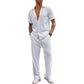 👔 50% DE RÉDUCTION 🌿 Ensemble deux pièces décontracté homme – Chemise & pantalon – Tissu léger, coupe moderne & confortable – parfait pour l’été, le bureau ou les week-ends – style polyvalent sans effort ✨👖