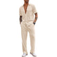 👔 50% DE RÉDUCTION 🌿 Ensemble deux pièces décontracté homme – Chemise & pantalon – Tissu léger, coupe moderne & confortable – parfait pour l’été, le bureau ou les week-ends – style polyvalent sans effort ✨👖