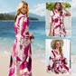 👗 60% DE RÉDUCTION! 🌸 Robe Longue à Col V pour Femmes – Motif Floral, Tissu Fluide & Parfaite pour l'Été ☀️