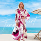 👗 60% DE RÉDUCTION! 🌸 Robe Longue à Col V pour Femmes – Motif Floral, Tissu Fluide & Parfaite pour l'Été ☀️