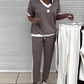 💜PROMOTION DU DERNIER JOUR - 50% DE RÉDUCTION💜Ensemble pantalon et top décontracté à col en V pour femmes