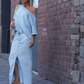 👗✨ Top épaule diagonale + jupe longue en jean fendue – 59% de réduction ! 🔥