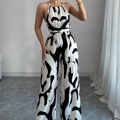 👗 50% DE RÉDUCTION! 💥 Combinaison Dos Nu Tendance à Blocs de Couleur – Jeu de Couleurs, Élégante & Coupe Fluide ✨