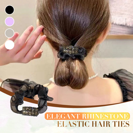 💎 Lot de 4 élastiques à cheveux élégants ornés de strass – Chic & scintillant ✨ 🎀 -50 % pour une touche glamour au quotidien !