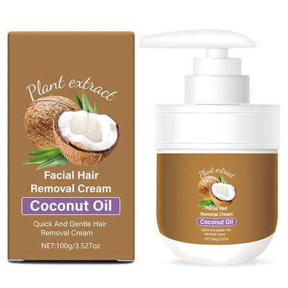 🎁 Achetez-en 1, obtenez-en 1 GRATUIT ! 🥥✨ Crème dépilatoire visage à la noix de coco – Douce & efficace