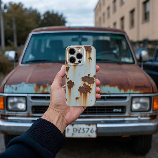 ⚡ Remise exclusive -50 % ! 📱🛡️ Coque Vintage Rust rigide pour iPhone – Élégance & robustesse