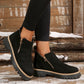 👢 Promo 60 % – Bottines tendance et confortables pour femmes, bout rond et zip 🌟