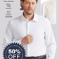🔥 60 % de réduction ! 👔✨ 👑 Fliwos Chemise Extensible avec Triple Protection Sans Repassage pour Hommes