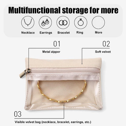 💎 50% DE RÉDUCTION! ✨ Sac de Rangement à Fermeture Éclair pour Bijoux – Multi-compartiments, Protège & Facile à Organiser 📿