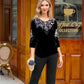 💎 60% DE RÉDUCTION ! 🔥 Ensemble Top et Pantalon en Velours avec Strass – Nouveau Design 2026 – Tissu Luxueux, Détails Scintillants & Tendance ✨