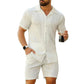 🔥 60 % DE RÉDUCTION – Ensemble 2 pièces pour homme : haut à manches courtes et short taille haute 👕✨