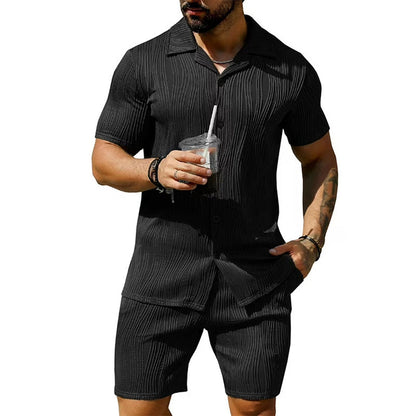 🔥 60 % DE RÉDUCTION – Ensemble 2 pièces pour homme : haut à manches courtes et short taille haute 👕✨