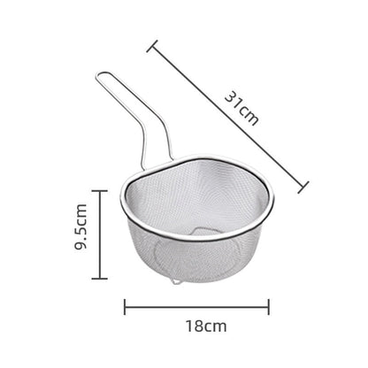 🔪 50% DE RÉDUCTION! 🍳 Passoire en Acier Inoxydable avec Manche – Inox 304, mailles fine & large – Idéale pour égoutter pâtes, légumes & fruits 🥗