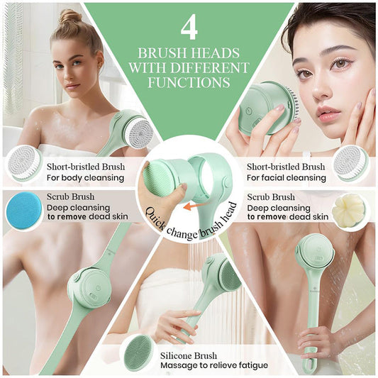 🚿 50% DE RÉDUCTION! 🪥 Brosse de bain exfoliante électrique à long manche – Nettoyage en profondeur, doux & manche ergonomique – Idéale pour une peau lisse et une douche relaxante ✨