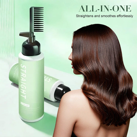 💆‍♀️ ACHETEZ 2 - RECEVEZ 1 GRATUIT ! ✨ Crème Lissante avec Peigne Intégré - Effet Lisse et Brillant en 1 Application, Sans Rinçage 🌸📦