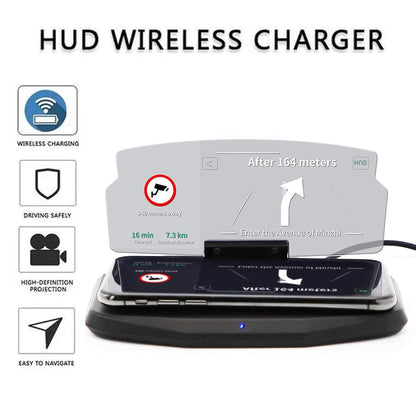📱 50% DE RÉDUCTION ! ⚡ Affichage Tête Haute + Chargeur Sans Fil - Conduite Sécurisée avec Navigation Projectée et Recharge Rapide pour Smartphone 🚗🔋