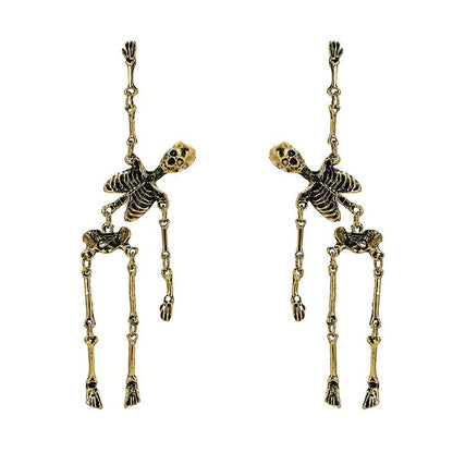 🦴 ACHETEZ 1 - RECEVEZ 1 GRATUIT ! 💀 Boucles d'Oreilles Squelette Articulées - Design Gothique et Réglable pour un Style Unique et Effrayant 🎃✨