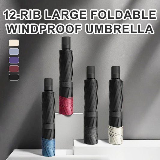 ☔ 50% OFF ! 🌬️ 12-Baleines Parapluie Grand - Résistant au Vent, Pliable et Léger 📦✨