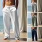 👖 60% DE RÉDUCTION! ✨ Pantalon Décontracté Ample en Lin pour Homme – Coupe Droite, Cordon Réglable & Entretien Facile Pour Un Confort Optimal 🌿