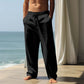 👖 60% DE RÉDUCTION! ✨ Pantalon Décontracté Ample en Lin pour Homme – Coupe Droite, Cordon Réglable & Entretien Facile Pour Un Confort Optimal 🌿