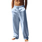 👖 60% DE RÉDUCTION! ✨ Pantalon Décontracté Ample en Lin pour Homme – Coupe Droite, Cordon Réglable & Entretien Facile Pour Un Confort Optimal 🌿