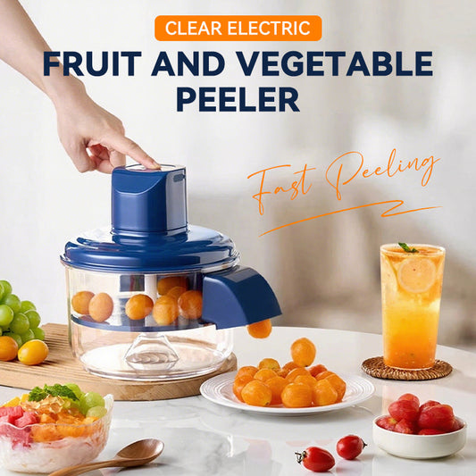 🍎 50% DE RÉDUCTION! ⚡ Éplucheur Électrique Transparent – Lames inox, moteur cuivre & 5 accessoires – Idéal pour éplucher fruits et légumes en un rien de temps 🥕