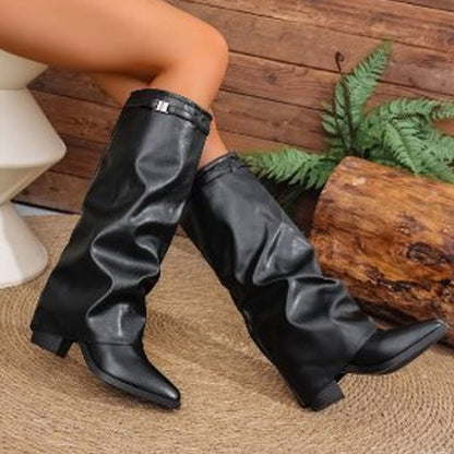 👢 60% DE RÉDUCTION ! 👠 Bottes montantes à talon épais – Confortable, Style tendance & Tige ajustable ✨