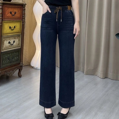 👖 60% OFF LIMITÉ! ✨ Jean Droit Femme à Ceinture Élastique - Coupe Adjustable pour un Confort Parfait et Style Moderne 🌟🛍️