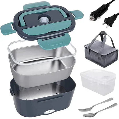 🍱 60% DE RÉDUCTION ! 🔌 Ensemble Portable 2-en-1 pour Boîte à Lunch – Double Tension, 7 Pièces & Chauffage/Réfrigération Rapide ⚡