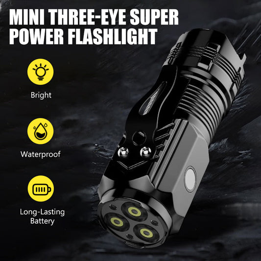 🔦 DERNIER JOUR - ACHETEZ 1 OFFREZ 1! ✨ Mini Lampe Torche 3 Yeux Super Puissante - Zoom Réglable et Design Compact pour Camping et Urgences 🏕️⚡