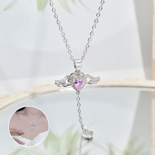 🕊️ 50% DE RÉDUCTION 🌸 Collier ailes d’ange roses – Délicat, doré & symbolique – Parfait pour un look romantique ou en cadeau – léger, élégant et lumineux ✨💖🕊️