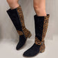 🐆 50% DE RÉDUCTION! ✨ Bottes d'Équitation Femme Imprimé Léopard - Tige Haute en Cuir Véritable avec Semelle Antidérapante pour Style Équestre et Urbain 🏇👢