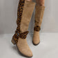 🐆 50% DE RÉDUCTION! ✨ Bottes d'Équitation Femme Imprimé Léopard - Tige Haute en Cuir Véritable avec Semelle Antidérapante pour Style Équestre et Urbain 🏇👢