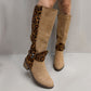 🐆 50% DE RÉDUCTION! ✨ Bottes d'Équitation Femme Imprimé Léopard - Tige Haute en Cuir Véritable avec Semelle Antidérapante pour Style Équestre et Urbain 🏇👢