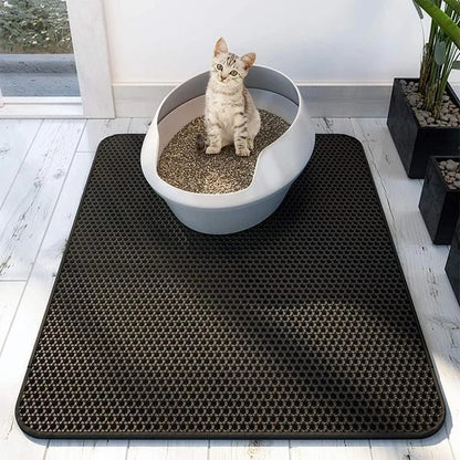 🐱 50% DE RÉDUCTION ⏰ Tapis antidérapant pour litière pour chat – Capture les granulés, facile à nettoyer & compatible avec tous les bacs – garde le sol propre sans glisser 🧼