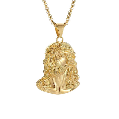 ✝️ 50% DE RÉDUCTION! ✨ Collier pendentif tête de Jésus – Élégant & intemporel ✨